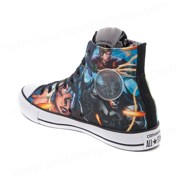 Converse x DC Comics Justice League High Top Sneakers - Boy’s Size 9 - Picture 4 of 15